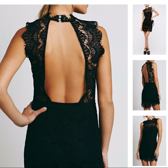 Black Lace Dress By Intimately Free People Size L - Picture 3 of 5